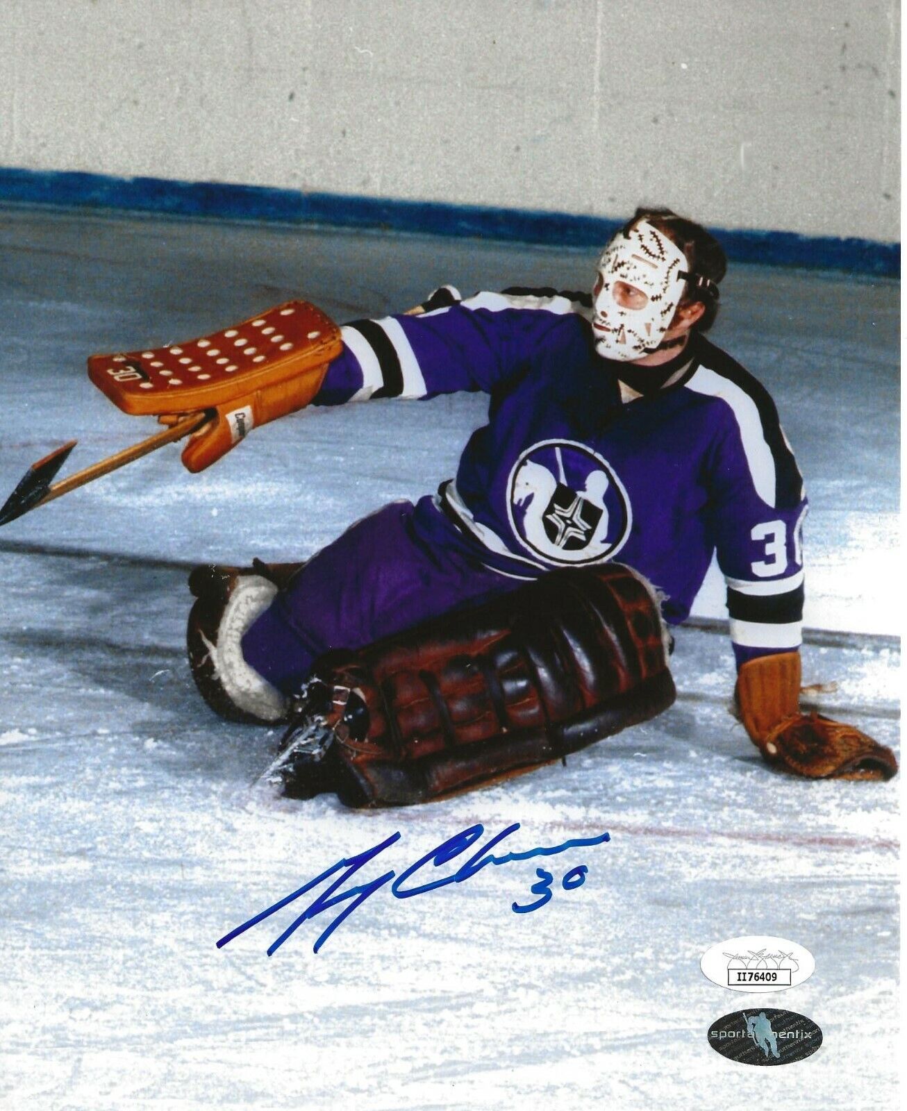 Gerry Cheevers Bruins signed Cleveland Crusaders 8x10 Photo Poster painting autographed HOF JSA