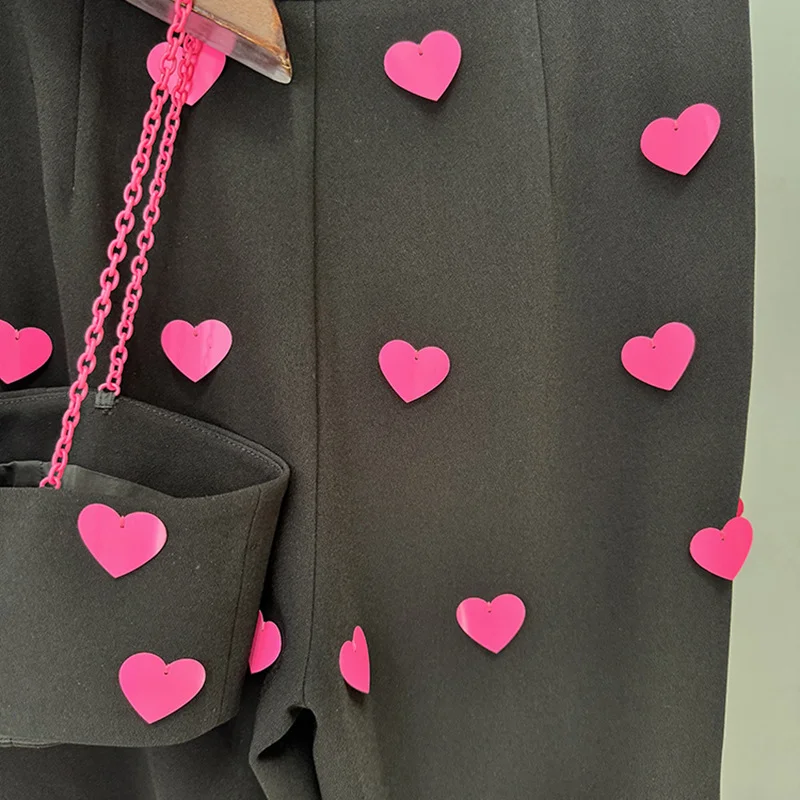 Nigikala Nigikala 2025 New Star Fashion Heart Shaped Liange带 Vest Pants Set Two-Sleeve