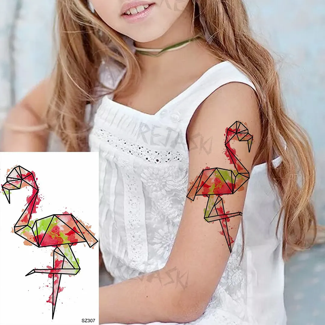 Colored Rose Fashion Feet Temporary Tattoos For Women Adult Hummingbird Sunflower Fake Tattoo Body Art Washable Tatoos Sticker