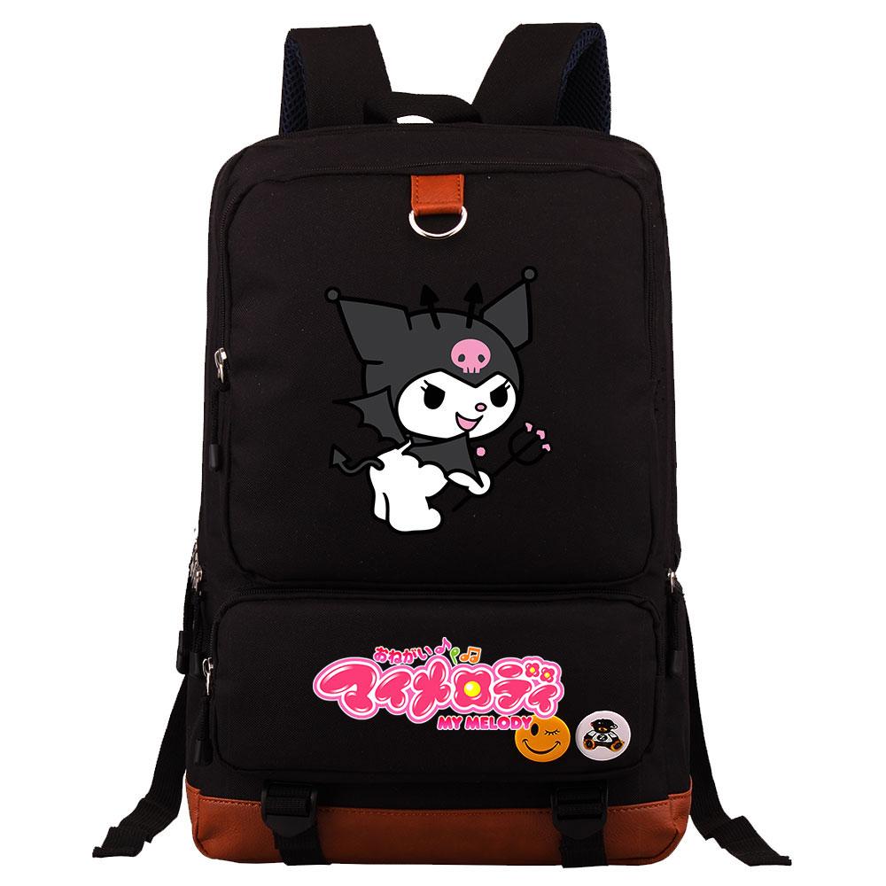 Mayoulove Kuromi Backpack Lightweight Design with Multiple Pockets for School and Outdoor Use-Mayoulove