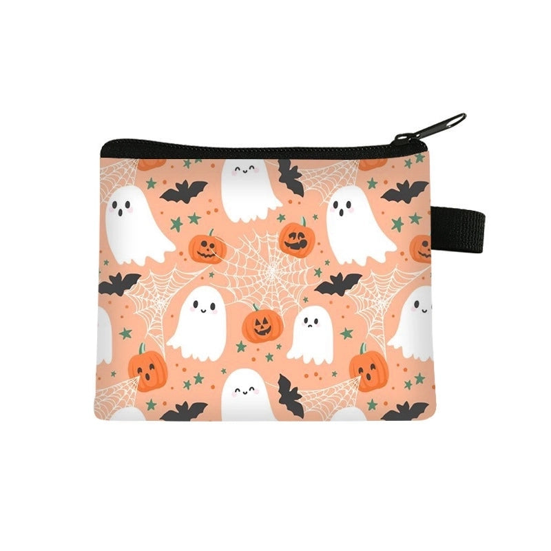 Children Unisex Pumpkin Ghost Star Polyester Side Zipper Wallets