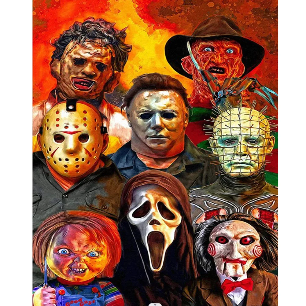 Diamond Painting - Full Round Drill - Horror Characters(Canvas|40*50cm)