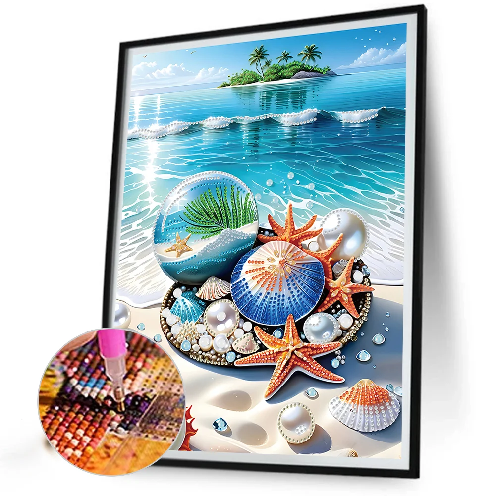 Diamond Painting - Partial Special Shaped Drill - Seashell(Canvas|30*40cm)