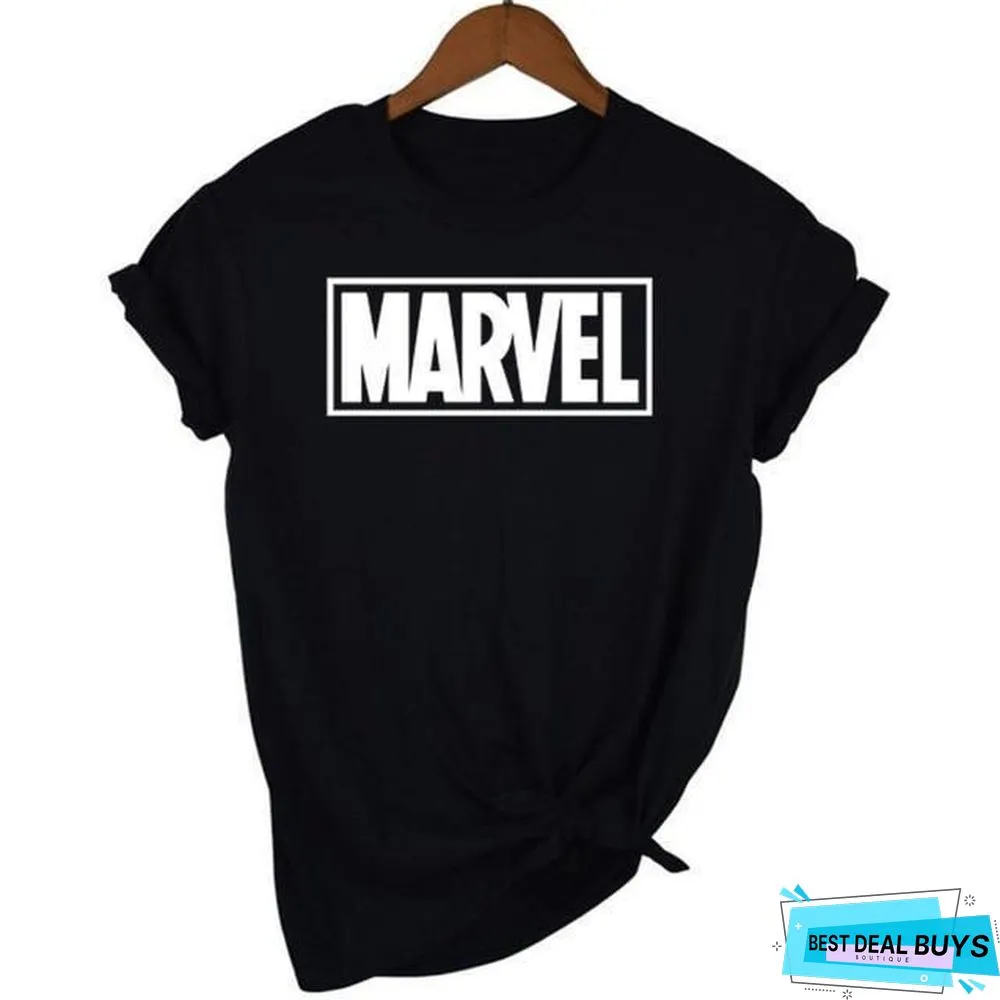 Women Short Sleeve T-Shirt O-Neck Cotton Super Hero Tops Tee