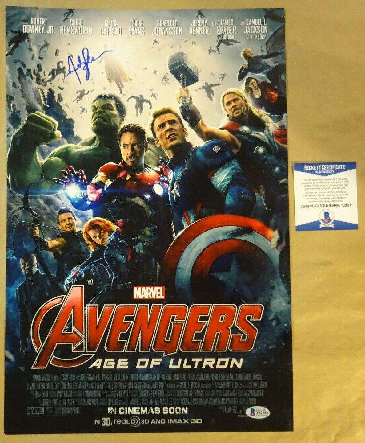 Signed ANDY SERKIS Autographed AVENGERS Age Of Ultron 12x18