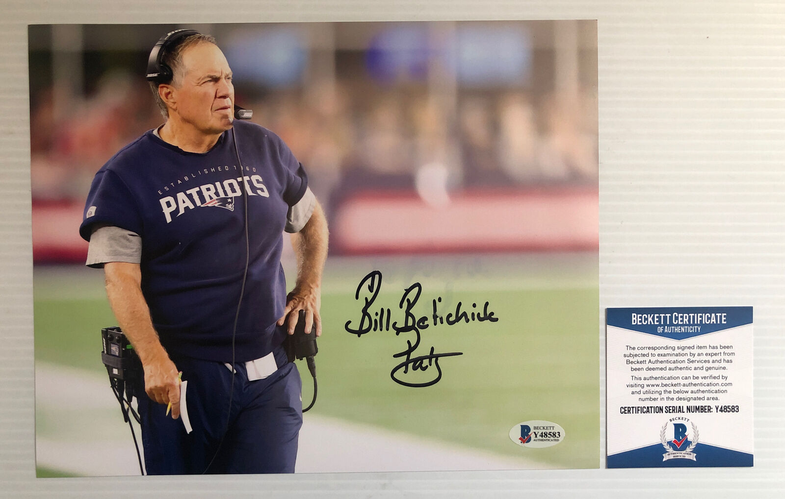 Bill Belichick Signed Autographed 8x10 Photo Poster painting New England Patriots BECKETT COA 6