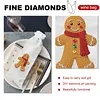 4 Pack DIY Rhinestone Drawstring Wine Gift Bags,  Diamond Painting Wine Decor Bag for Festival Gift Home Table Decor(Gingerbread Man)