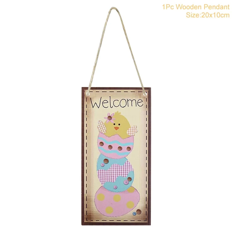 Easter Decoration for Home Wooden Easter Egg Holder Shelves DIY Craft Handmade Ornaments Kids Gift Happy Easter Party Decor 2022