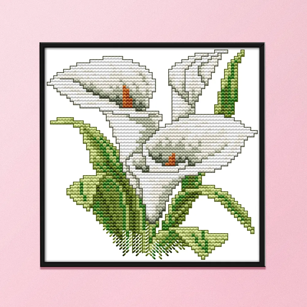 14ct Stamped Cross Stitch - White Flower(17*17cm)
