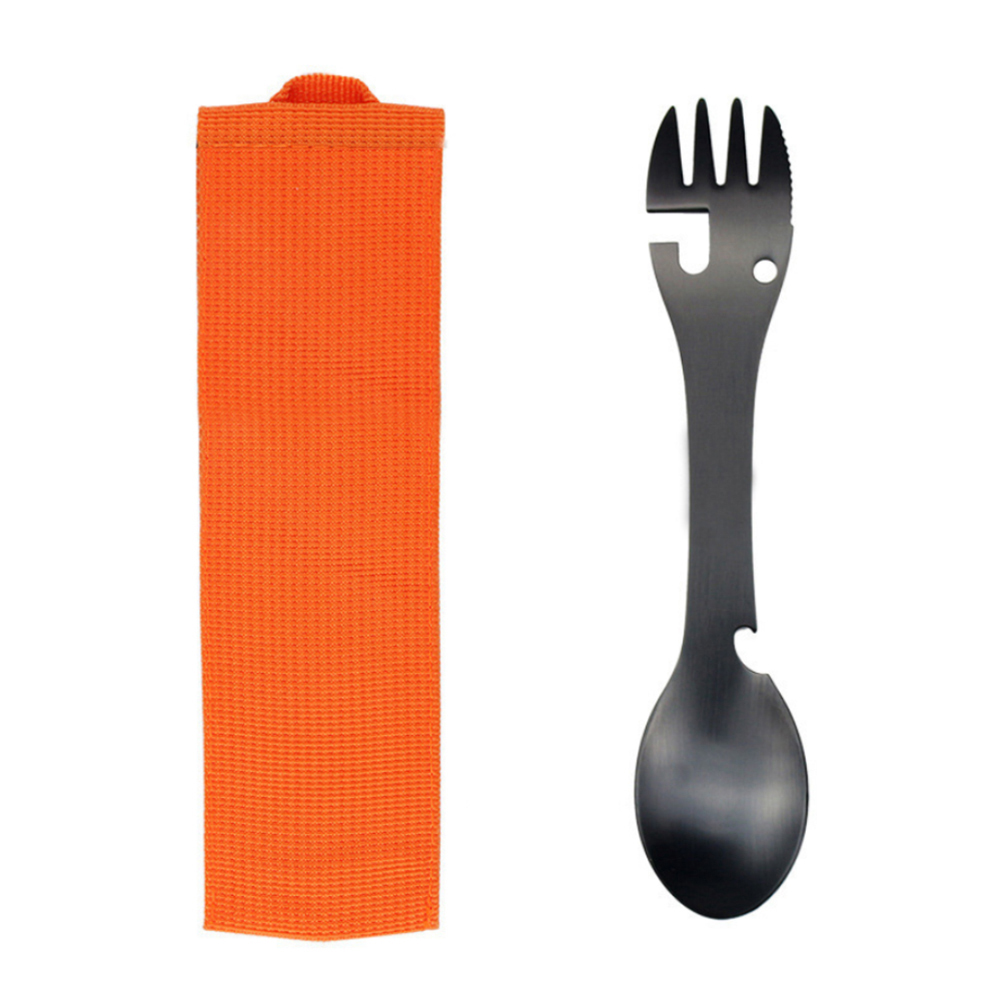 

Portable Tableware Spoon Fork Can Opener Picnic Outdoor Camping Multi Tool, Green, 501 Original