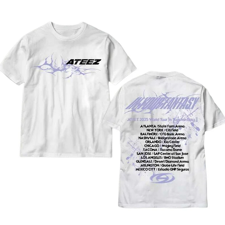 ATEEZ 2025 アメツ限定 T shirt frame ver 2025 ATEEZ In Your Fantasy World Tour North America Retro T