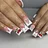 Summer Nails Inspo 2025 – 24pcs European Rhinestone Design Press on Nails French Duckbill shaped Fake Nails Full Cover Wearable Women False Nail Patch | Elinlin
