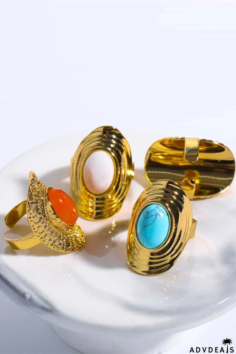 Natural Stone Copper Ring