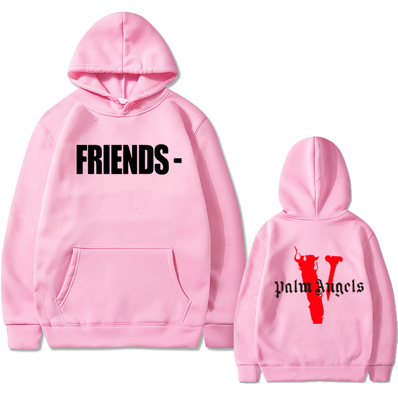 pink friends vlone hoodie