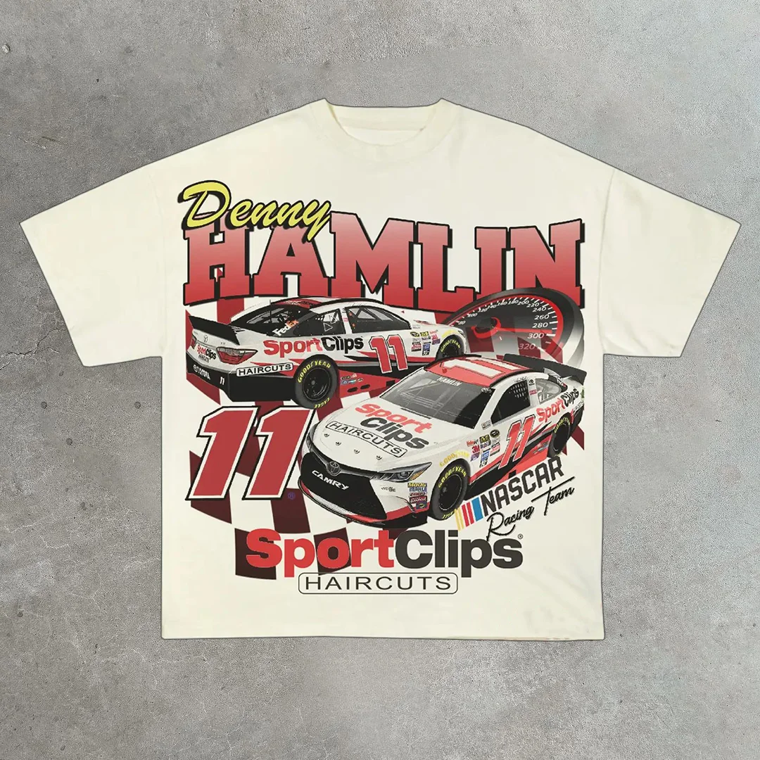 Casual Street Racing Print T-Shirt