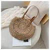 Hollow Flower Round Straw Bag