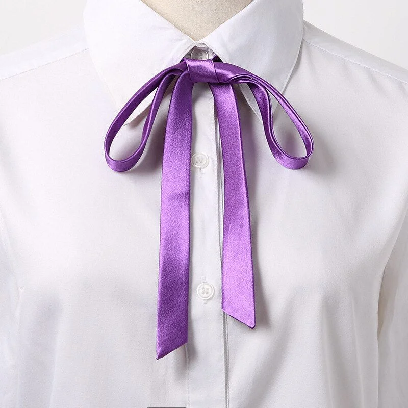 Korean Small Tie Bowtie College Style School Uniform Shirt Accessories Men's Women's Long Section Streamers Collars Flowers