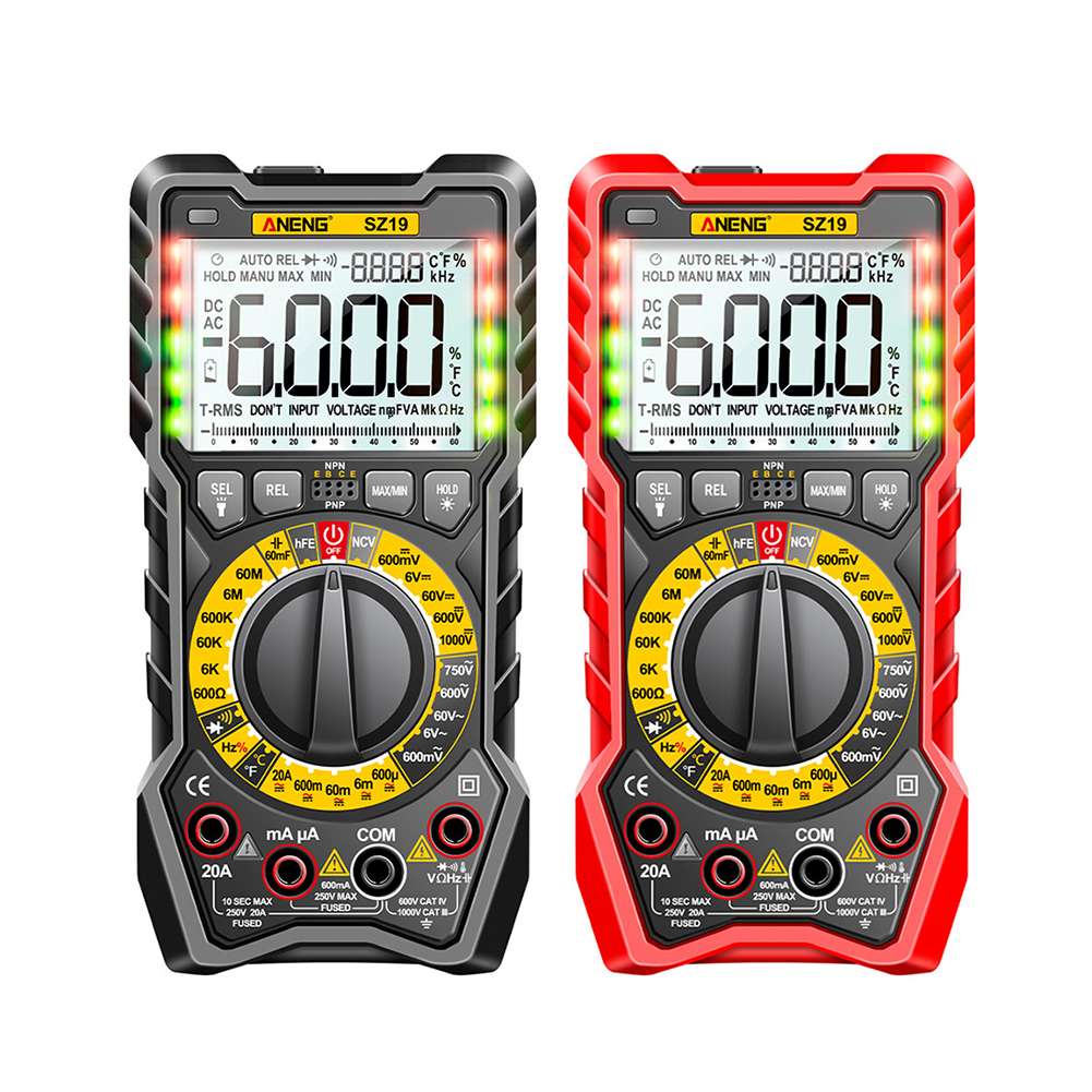 

ANENG SZ19 Digital Multimeter LCD Display DC AC Voltage Capacitance Tester, Red, 501 Original