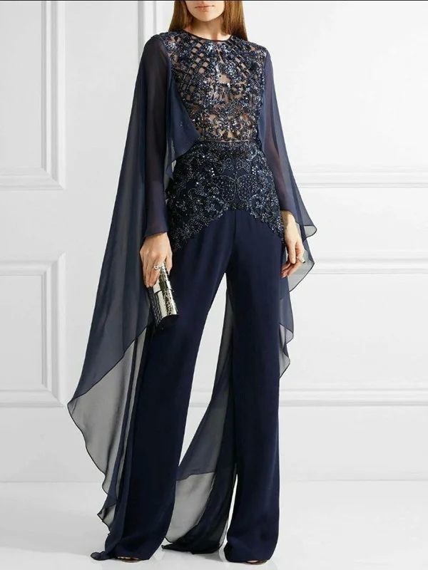 Round Neck Sequined Lace Jumpsuit