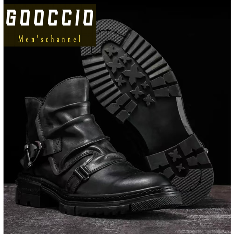 Retro British-Style Cowhide Chelsea Boots For Men BD-Series  