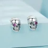 Cool Skull Stud Earrings 925 Sterling Silver 