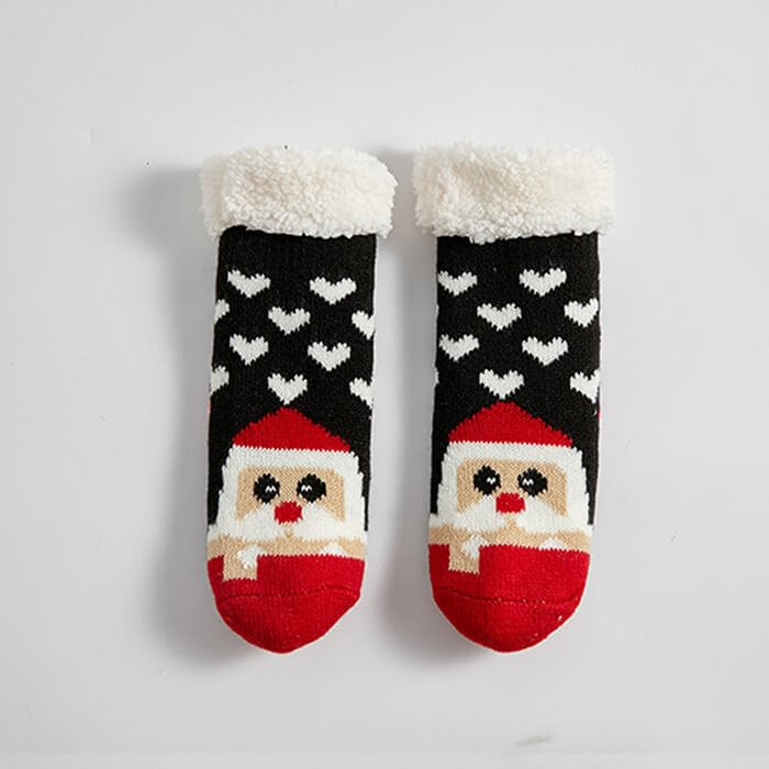 Children Christmas Slipper Socks with Grippers | Fleece-lined Crochet ...