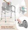 Bedside Commode Chair with Padded Seat and Backrest, Aluminum Dual-Crossbar, Height Adjustable, Portable Toilet for Seniors and Adults, Potty Bucket and Splash Guard, 350 lbs Weight Capacity
