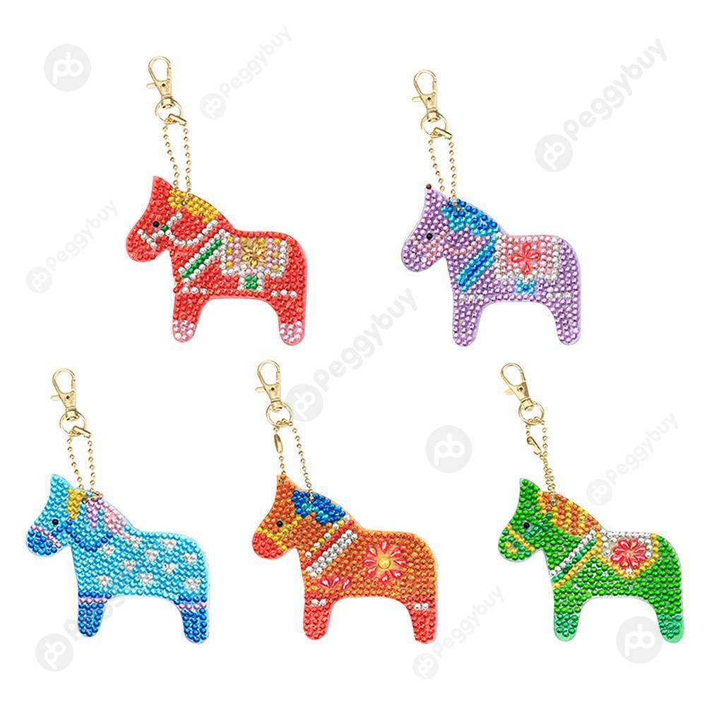 

5pcs Animal-DIY Creative Diamond Keychain, 501 Original