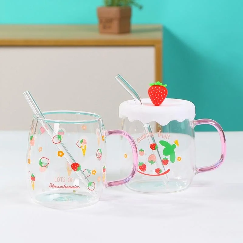 4 Styles Strawberry Glass Cup SS2120
