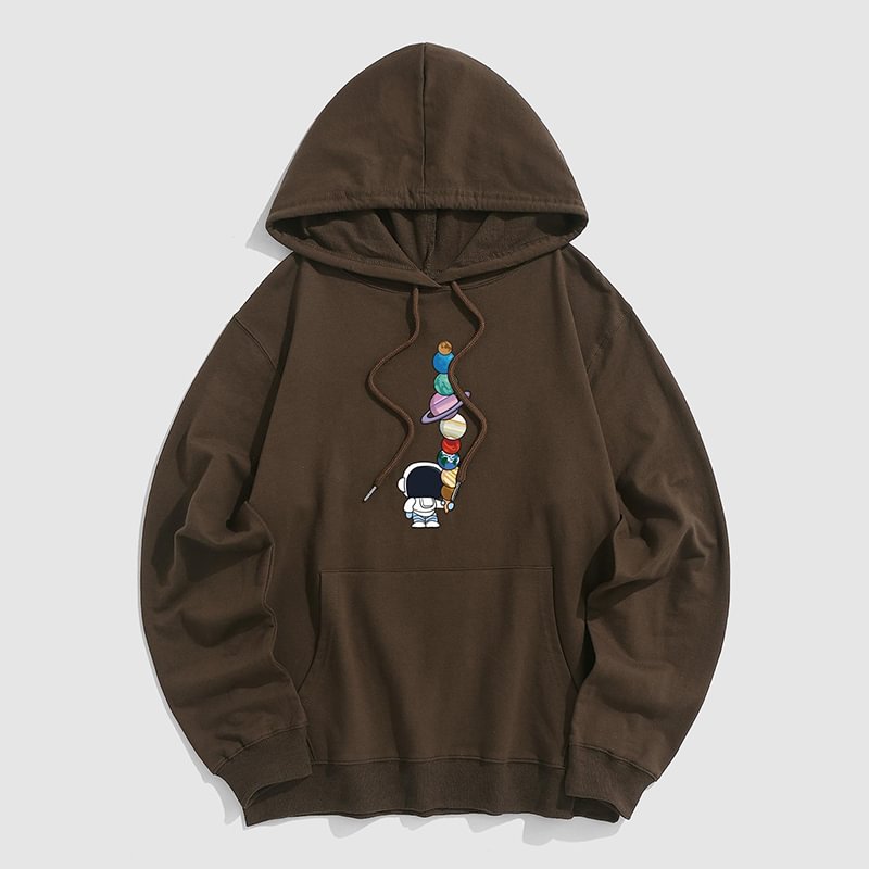 Tiboyz Spaceman Planet Graphic Cotton Hoodie