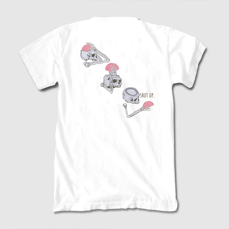 Shut Up Skulls Funny Printed Fashion T-shirt - Krazyskull