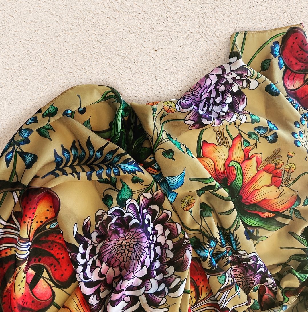Printed Chiffon Scarf - 3300