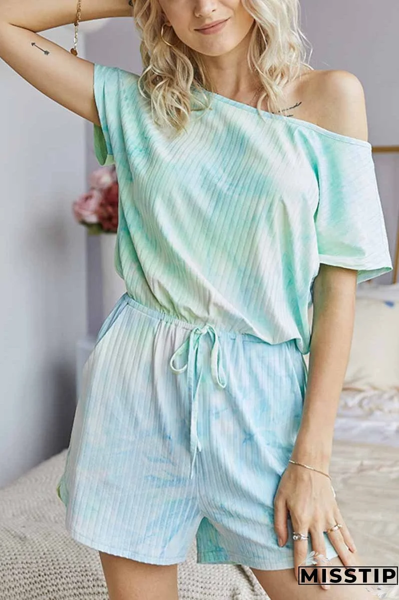 Tie-dye Striped Casual Rompers
