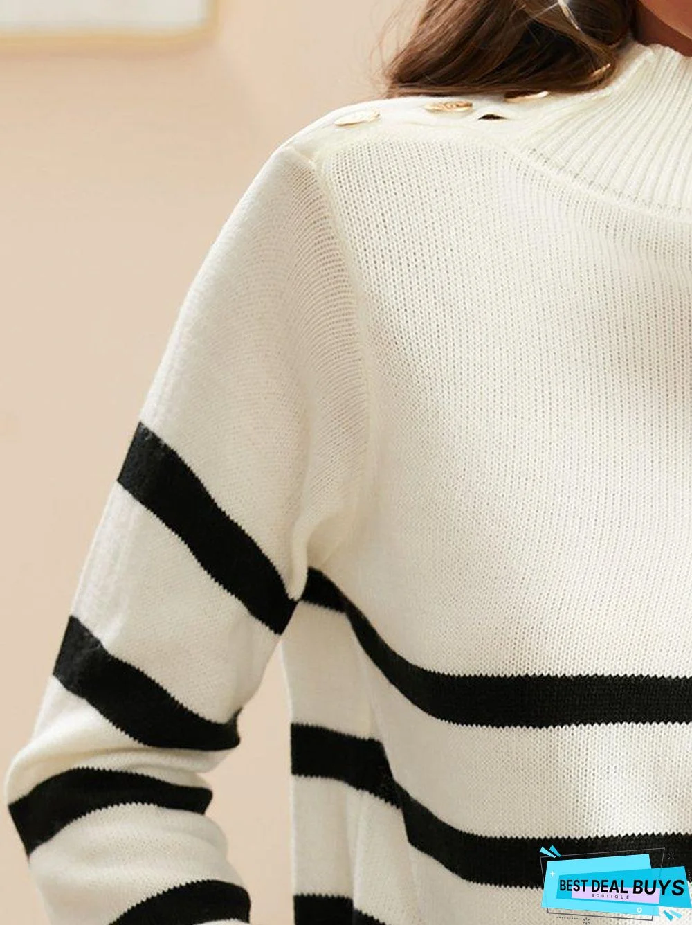 Casual Long Sleeve Striped Sweater
