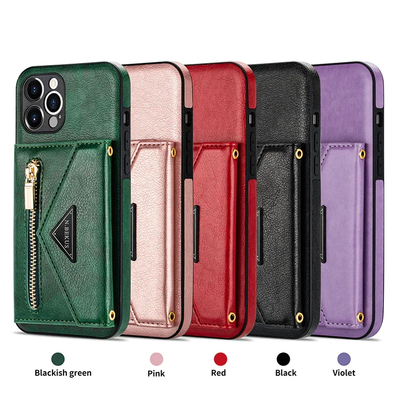 Suitable For iPhone13/14 Multifunctional Zipper Wallet Mobile Phone Case