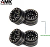 AMK 4Pcs TRX4M Brass Wheel Weights 7mm Hex Hub 1.0 Beadlock Wheels Rim for 1/18 RC Crawler 1/24 Scales Axial SCX24 Upgrades