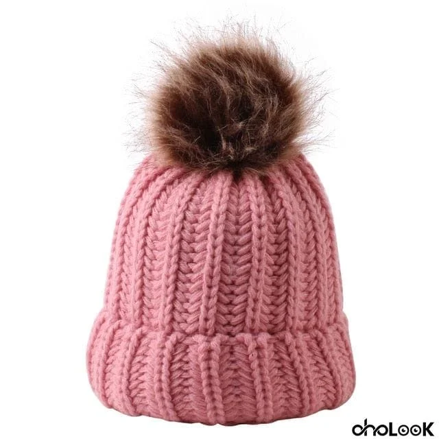 Knit Beanie with Pom Pom