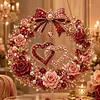 DIY Rose Heart Pearl Art Diamond Painting Wreath Pendant
