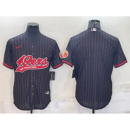 Men's San Francisco 49ers Blank Black With Patch Cool Base Stitched Baseball Jersey