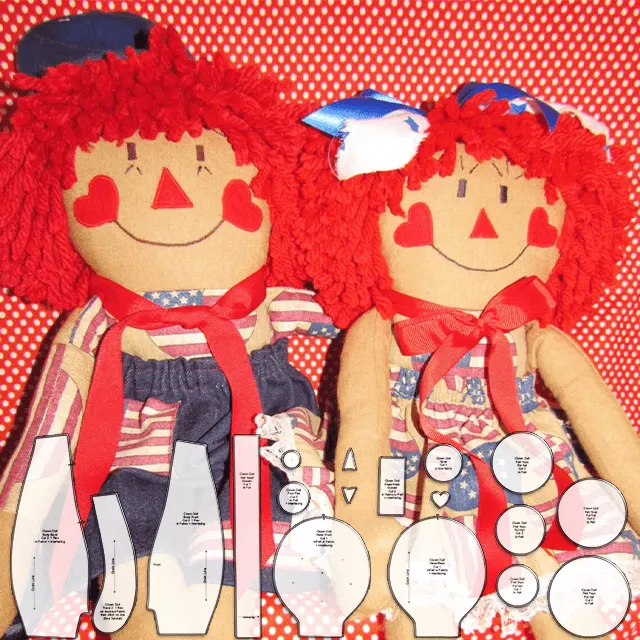 Cute Clown Cuddle Doll Sewing Pattern Ruler Set - With Instructions