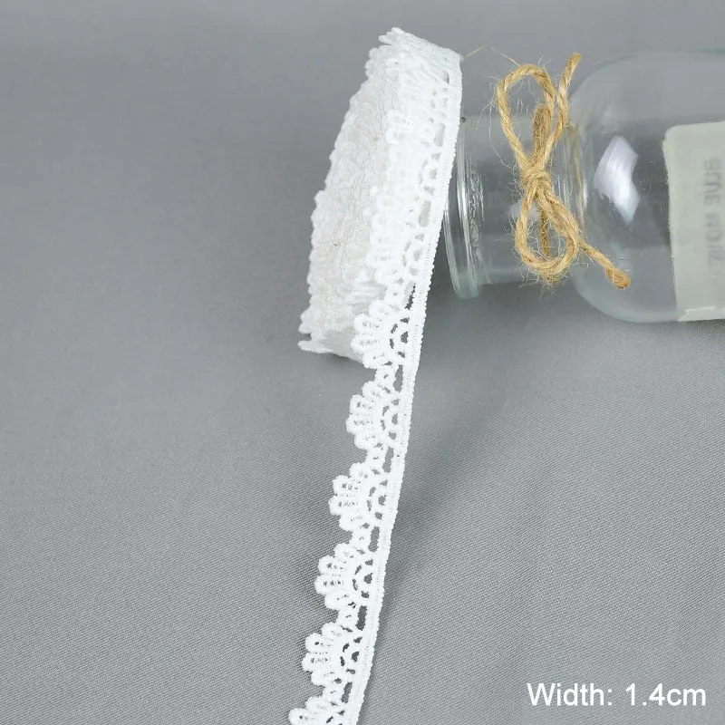 5Yards/lot White Cotton Embroidered Lace Trim Ribbons Fabric DIY Sewing Handmade Craft Materials Garment Clothes Accessories