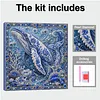 Kit de peinture en perle encadr&eacute;e, art mural de baleine 11,81x11,81 in