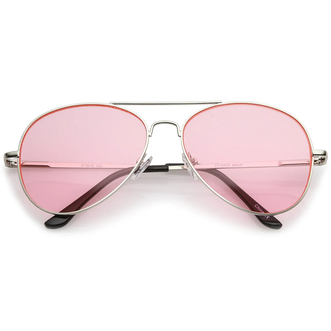 Classic Metal Frame Colored Teardrop Lens Aviator glasses 57mm