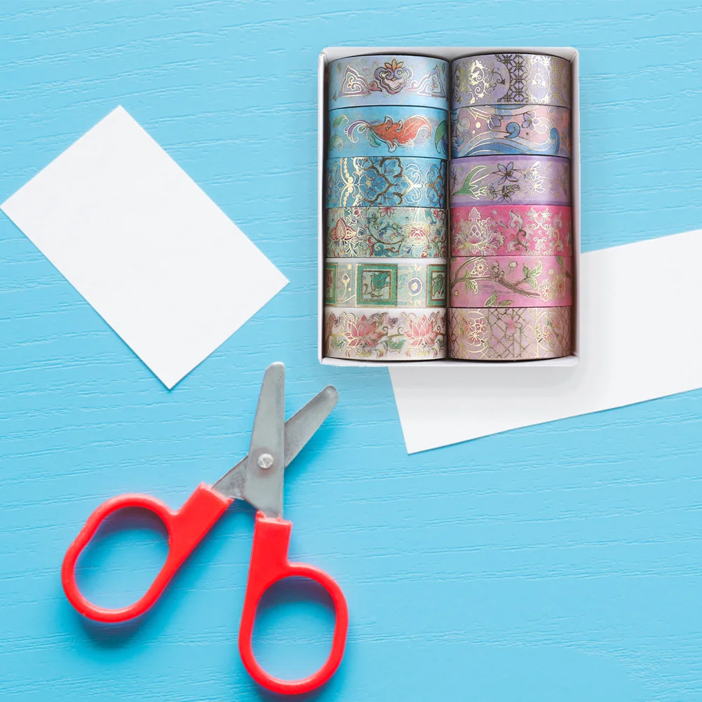 12 Rolls Color Tape Flower Washi Tape Set for DIY Crafts(Flower Hot Stamping)