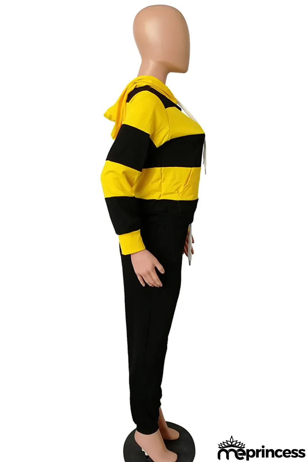 Red Polyester OL Striped Patchwork Print pencil Long Sleeve Two Pieces