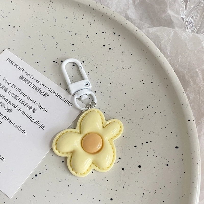 Cartoon Style Flower Resin Women’s Keychain