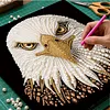 Peinture en perle DIY d&rsquo;aigle avec cadre en bois 30x30 cm art en toile de perles