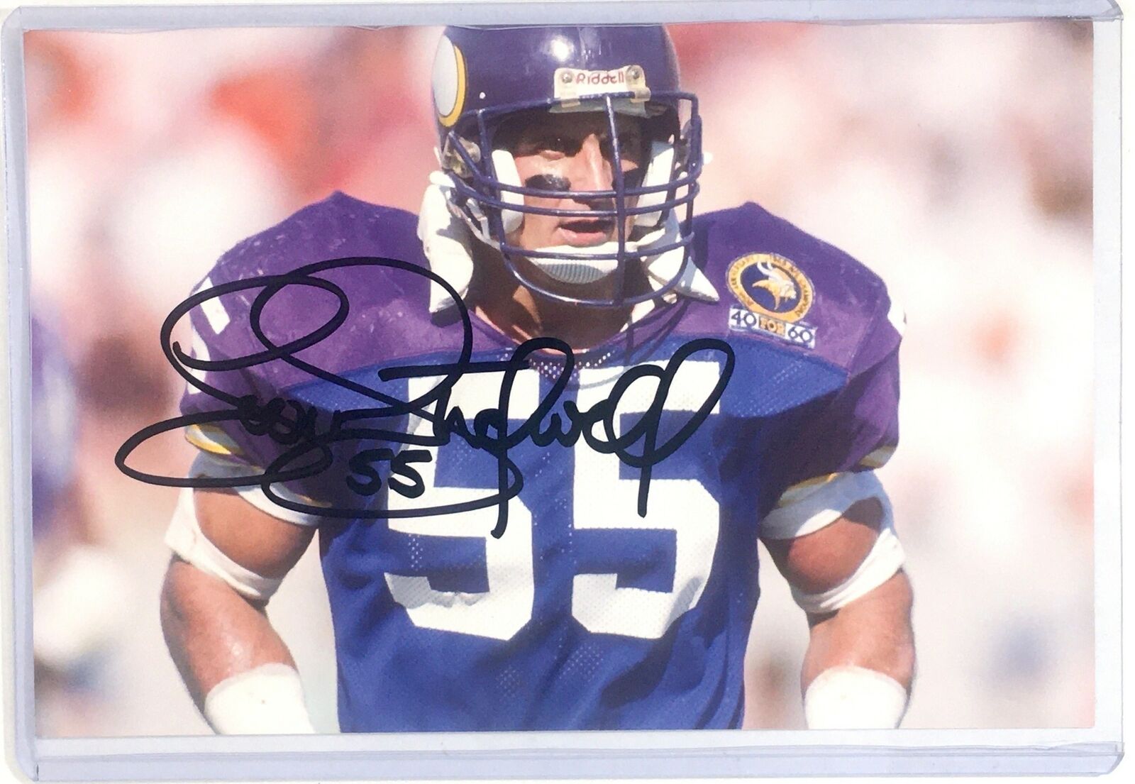 Scott Studwell Signed 4x6 Photo Poster painting Minnesota Vikings Illinois Illini Autograph Auto