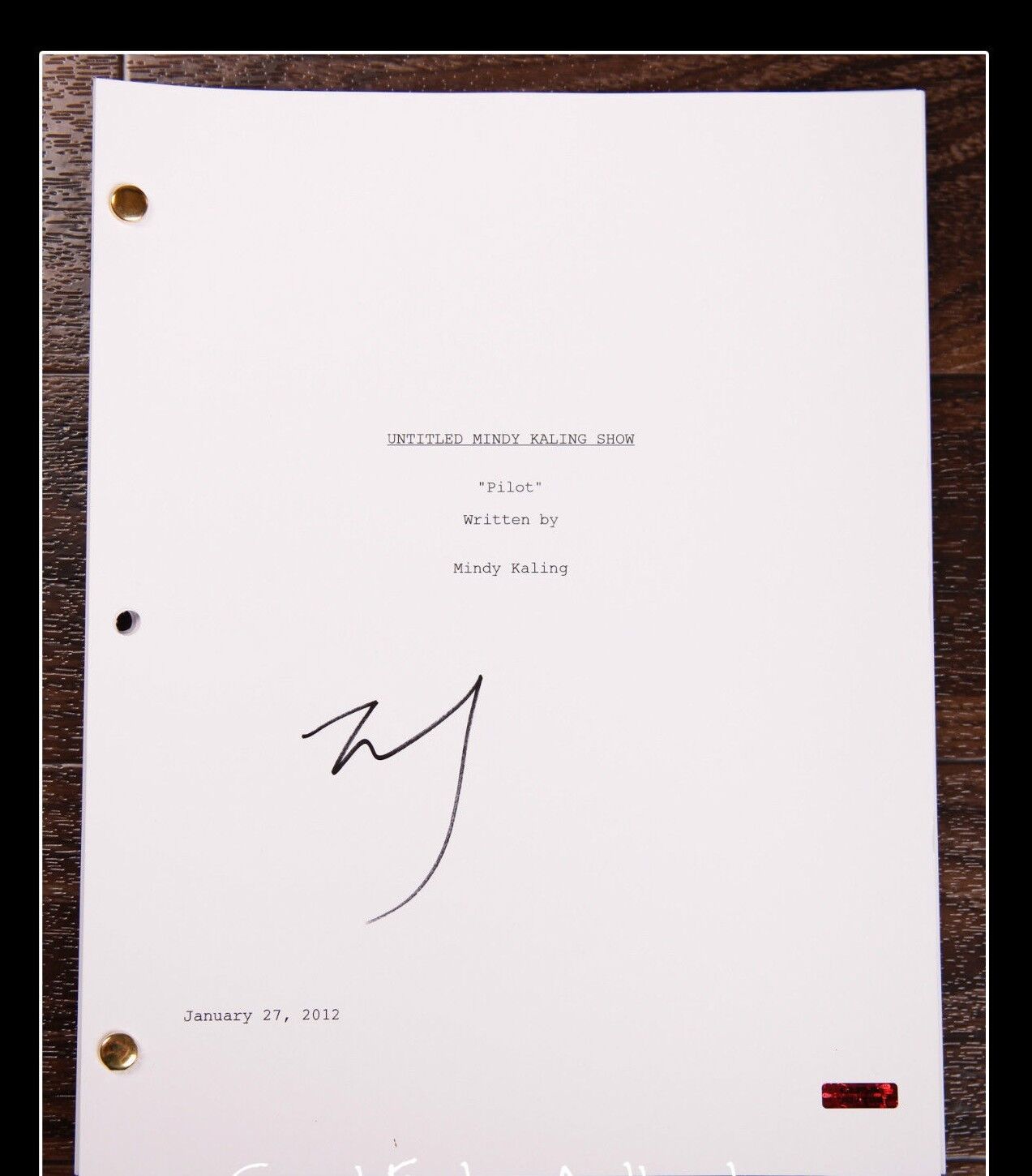 GFA The Mindy Project * MINDY KALING * Signed Full TV Script AD1 COA