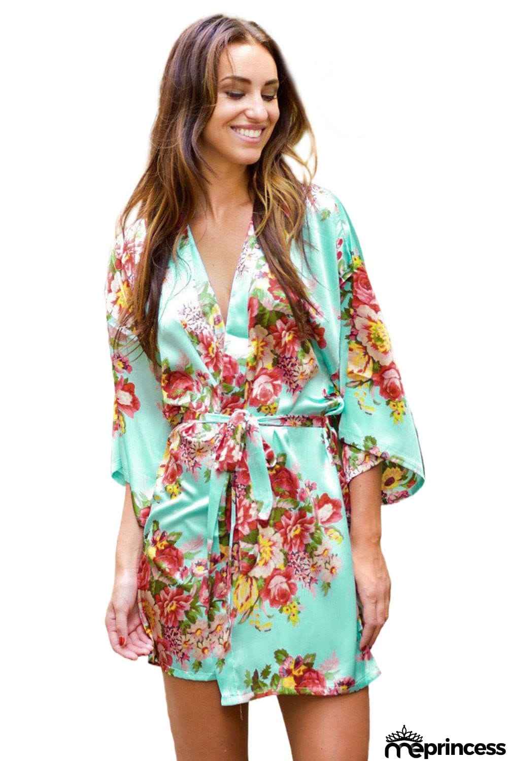 Floral Bundles Robe with Belt